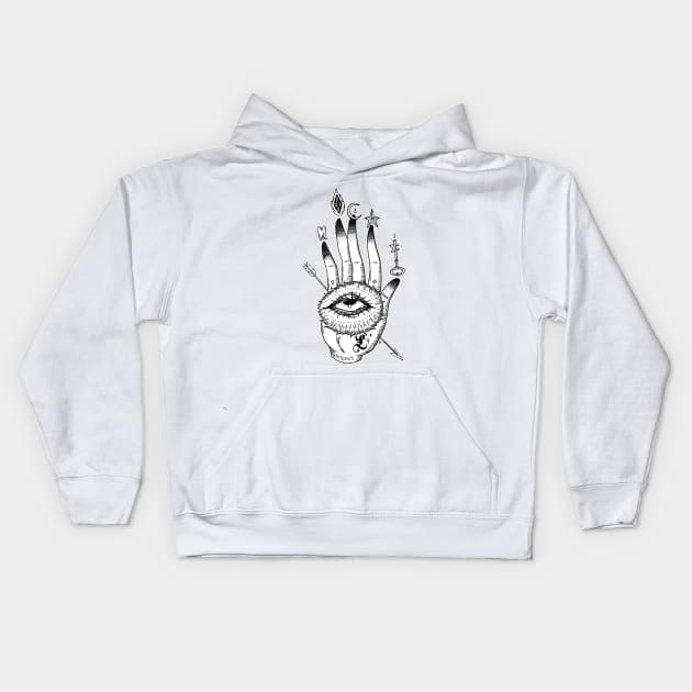 Hand of the Mysteries Kids Hoodie by lOll3